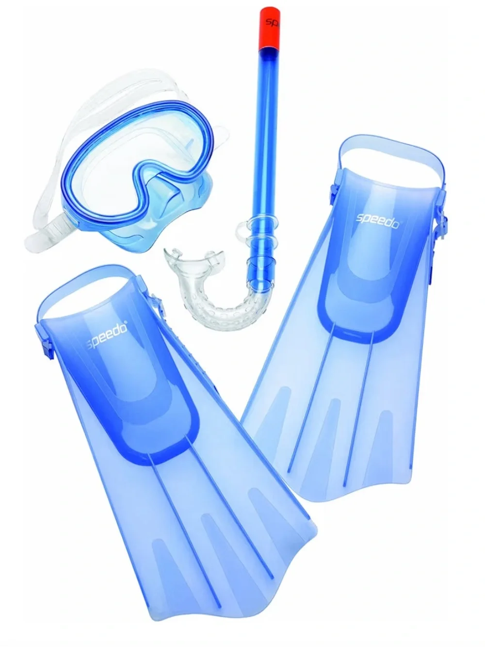 Speedo ‘Aqua Quest’ Swim Mask, Snorkel, & Fin Set KIDS S/M Age 3-8 - OCEAN BLUE